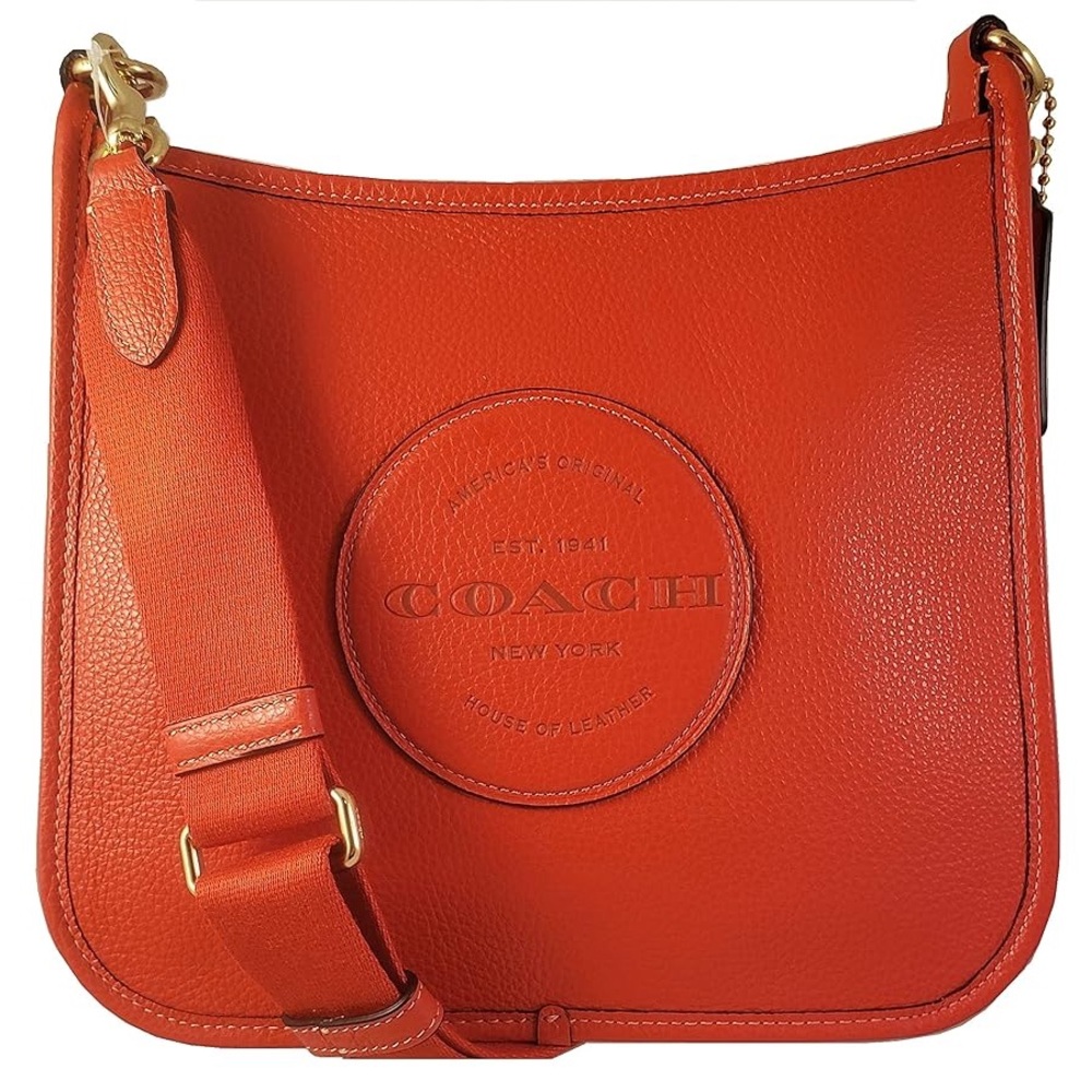 Coach Vibrant Orange Pebble Leather Crossbody